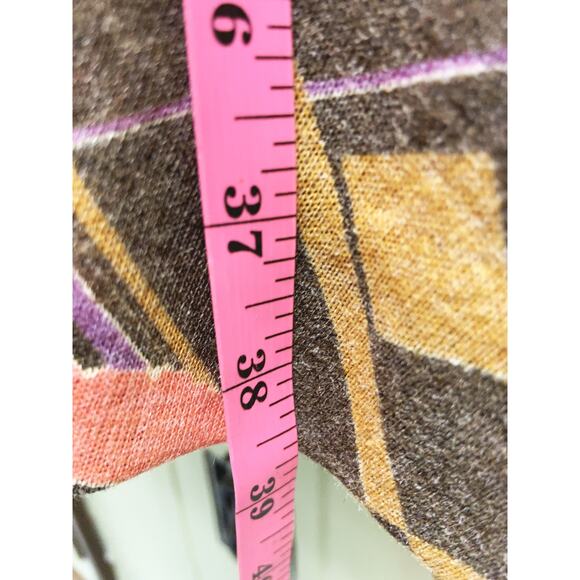 Vtg 60s 70s Long Sleeve Geometric Print Belted Dress Size 10 (Runs Small or XS) - Picture 6 of 8